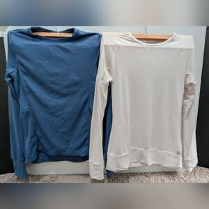 Set Of Two: Women's Long sleeve Athletic Tops, Spyder In Blue And LIJA In White